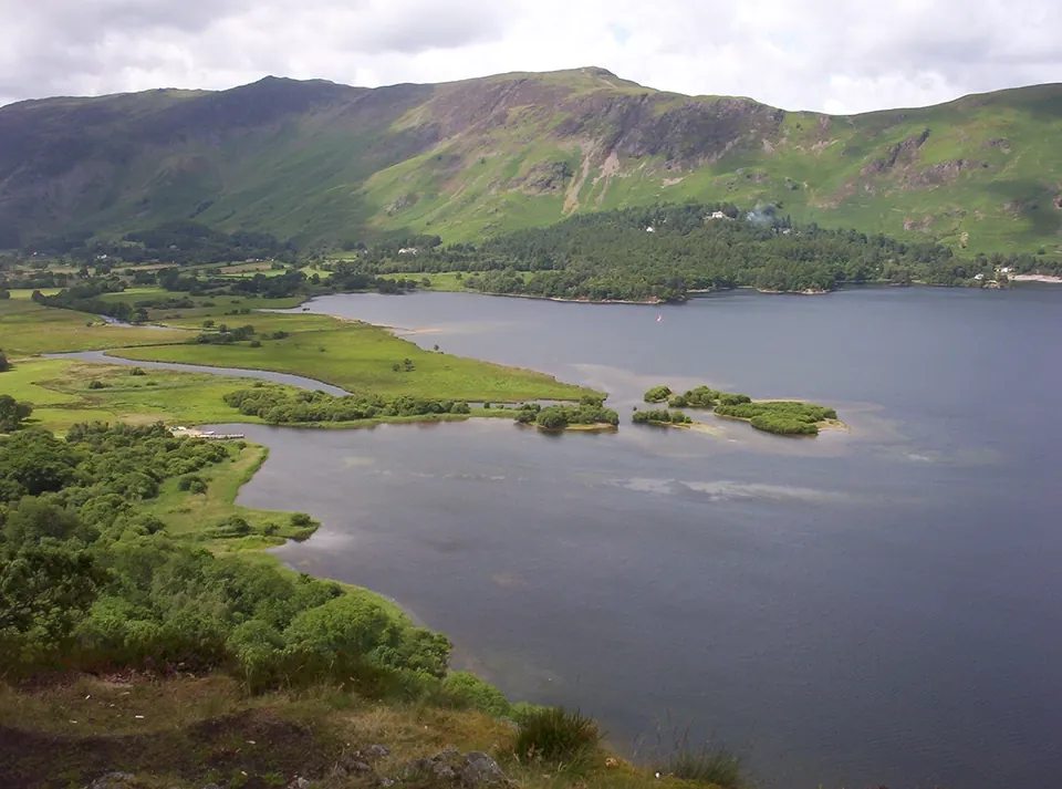 Derwentwater and Lake District mountains in England